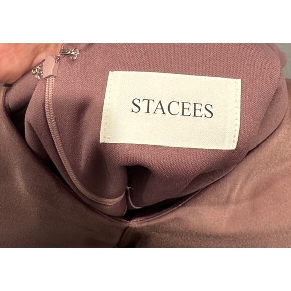 Stacees Women’s Size 10 Pink Dusk Long Bridesmaid Dress V Neck Evening Glam - Picture 8 of 8